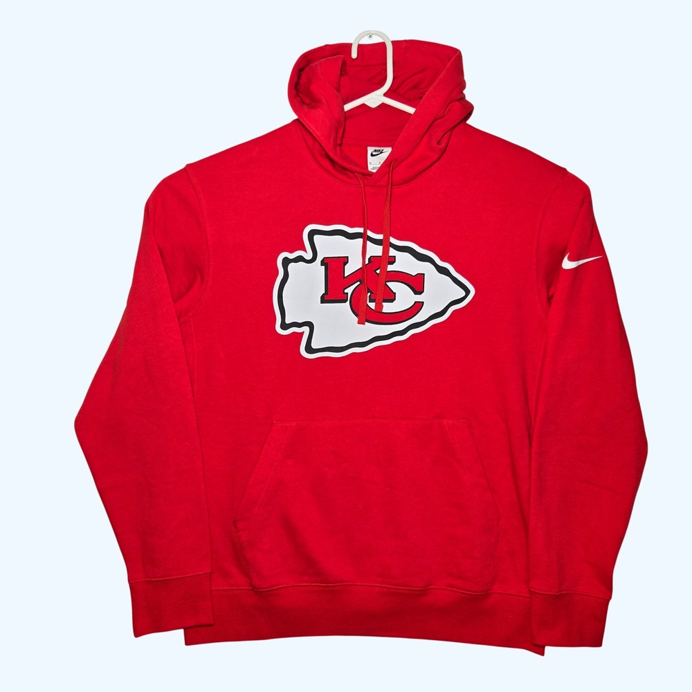 Kansas City Chiefs Nike Hoodie Mens Medium Red NFL Team Logo NKDK-65N Sweatshirt